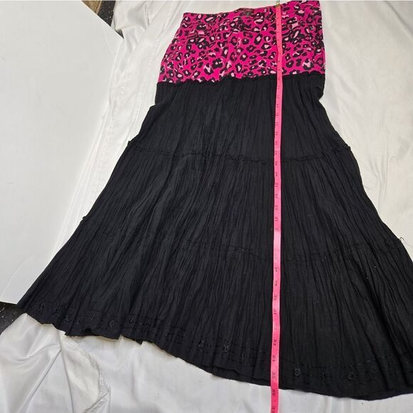 Y2K emo punk pink cheetah print one of‎ a kind boho maxi skirt S - Picture 8 of 9